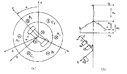 图3 凸级同步电机内部变量正方向